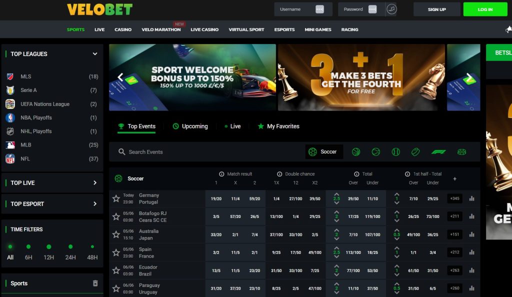 Sportsbook at VeloBet Australia